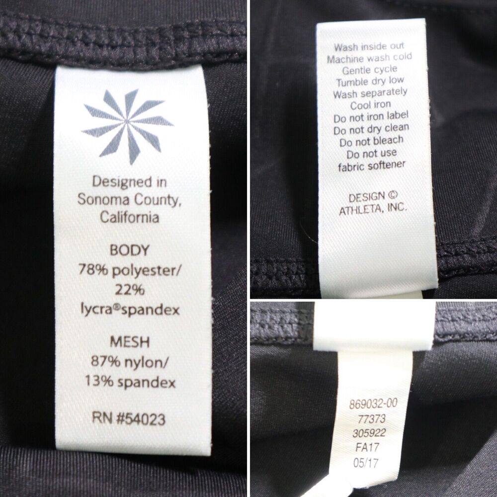 Athleta Size XS Angle Aura Sonar Capri Leggings Geo Print Mesh Black - Picture 9 of 9